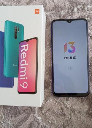 Смартфон xiaomi redmi 9 4/64 + 13 чехлов + 5 стекол для телефона