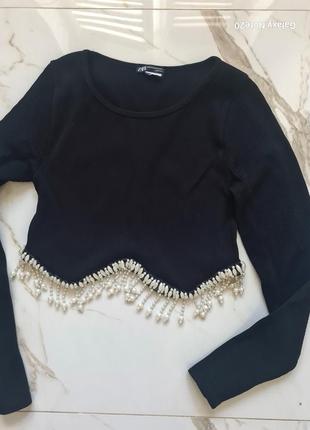 Топ zara з перлинками