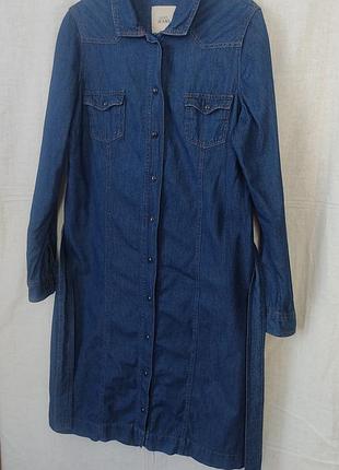 Платье - рубашка джинсовая на кнопках  next раз. 48
