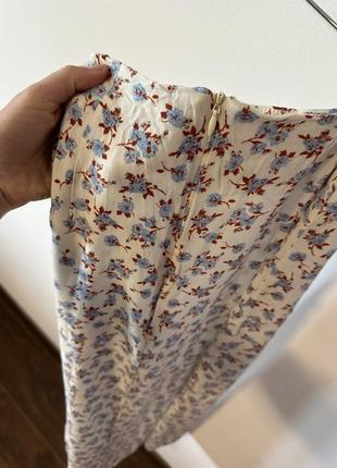 Міді юбка з розрізами з натуральної тканини🌿3 фото