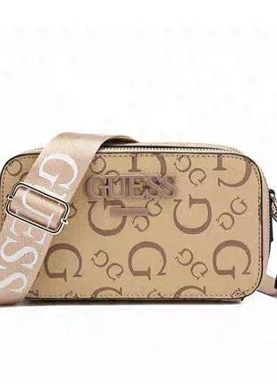 Жіноча літня бежева сумка, крос-боді guess