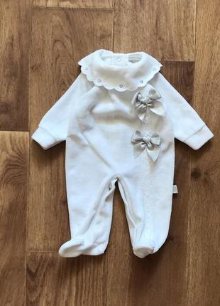 Человечек теплый флисовый нарядный на выписку