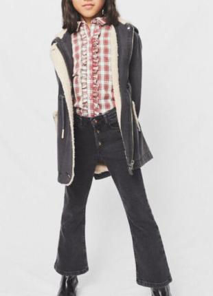 Джинсова парка на штучному хутрі zara