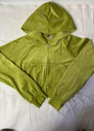 Велюрове кроп худі від divided h&m