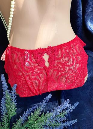 Трусики кружевные ажурные яркие средней посадки трусы плавки