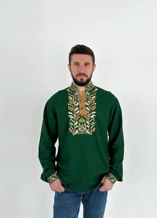 Вишиванка чоловіча тризуб3 фото