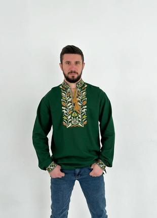 Вишиванка чоловіча тризуб4 фото