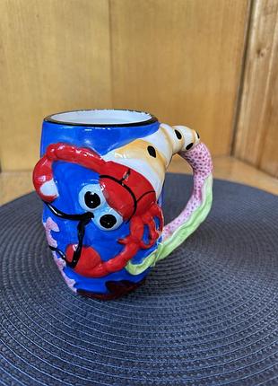 Чашка кружка із зображенням рака hand made.