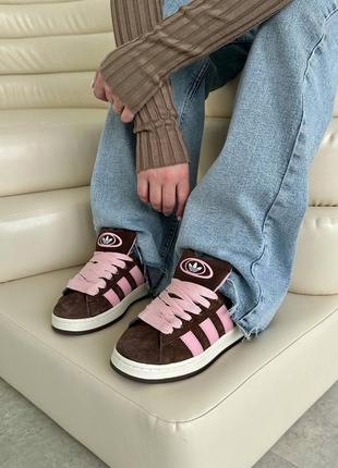 Adidas campus brown pink6 фото