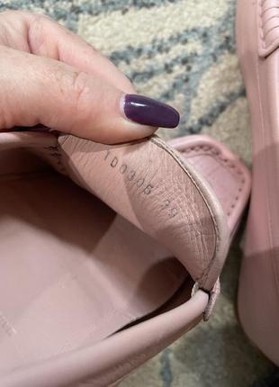 Розовые мокасины туфли лоферы номерные люкс бренд