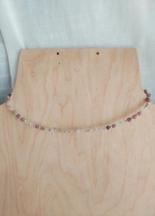 Кольє намисто-чокер із натурального каменю.5 фото