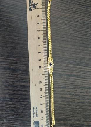 Браслет позолота натуральный камень сапфир винтаж франция4 фото