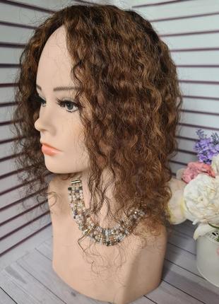 Накладка топпер макушка шиньон полупарик 100% натуральный волос.