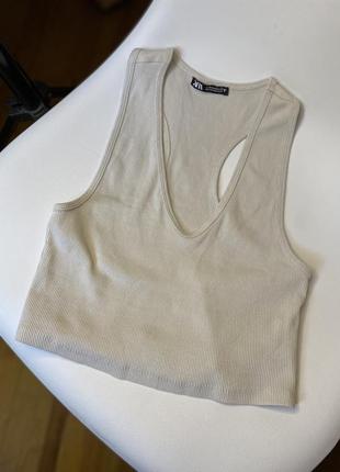 Топ в рубчик zara