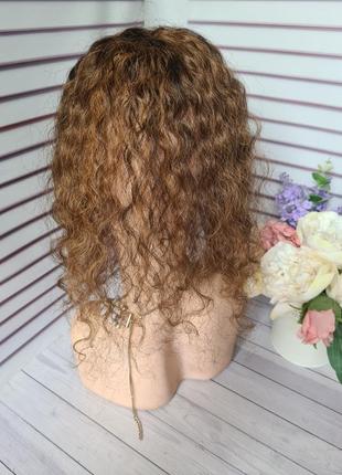 Накладка топпер макушка шиньон полупарик 100% натуральный волос.