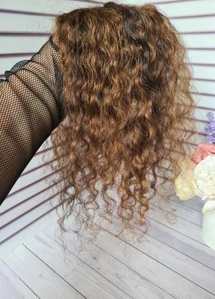 Накладка топпер макушка шиньон полупарик 100% натуральный волос.