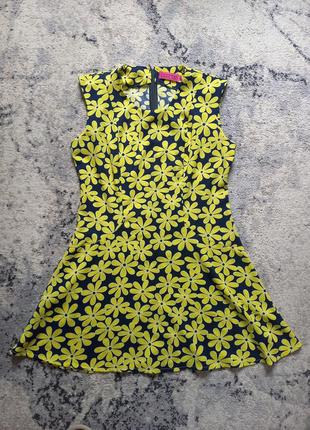 Брендовое яркое летнее платье мини boohoo, 12 размера.