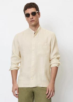 Сорочка лляна бежева marc o’polo