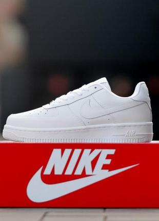 Мужские кожаные, белые, стильные кроссовки nike air force low. от 40 до 44 гг. 0876 ал демисезонные