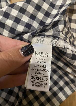 Блуза в клетку с кружевом m&s4 фото