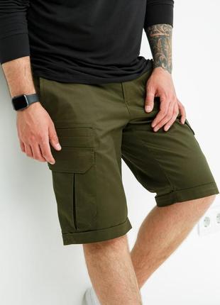 Мужские шорты-карго из стрейч-коттона