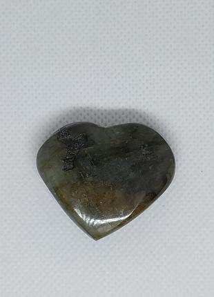 Лабрадор кабашон камінь серце без оправи 33*41*12 мм. натуральний лабрадор індія2 фото