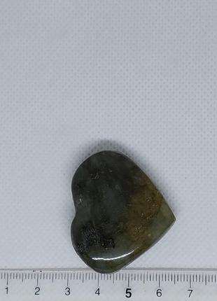 Лабрадор кабашон камінь серце без оправи 33*41*12 мм. натуральний лабрадор індія4 фото