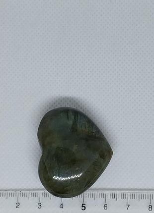 Лабрадор кабашон камінь серце без оправи 33*41*16 мм. натуральний лабрадор індія3 фото