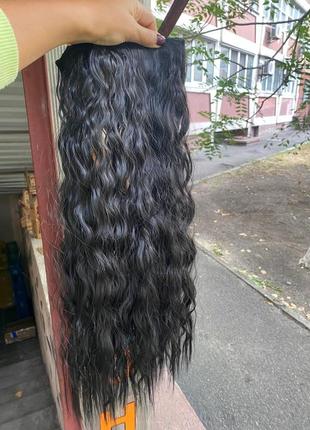 4803 трессы гофре волнистые темно-коричневый №2 56см