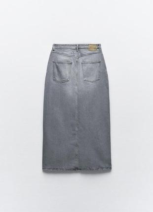 Джинсовая юбка z1975 средней длины с резом3 фото