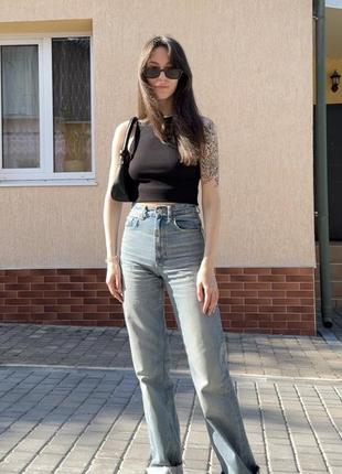 Джинси zara wide leg blue