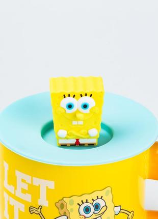 Чашка керамическая с крышкой "спанч боб" 400 мл spongebob3 фото