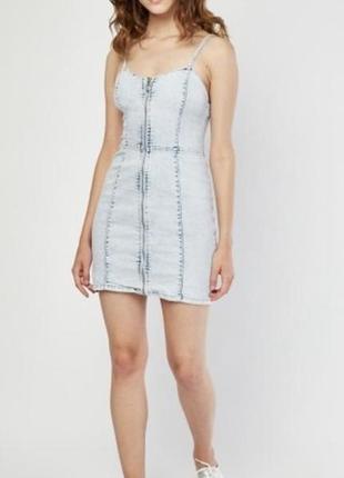 Denim co джинсовое платье сарафан джинсовый л