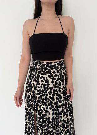 Вкорочений льняний топ zara