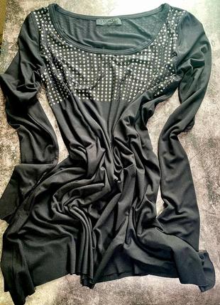 Подовжена чорна блуза 🇮🇹 twin set 🇮🇹 розмір l7 фото