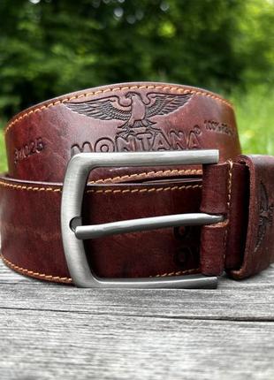 Кожаный мужской ремень в стиле montana