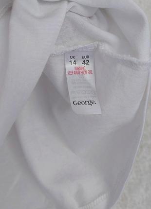 Женская базовая белая футболка george (размер 12-14)5 фото
