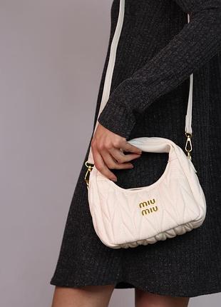 Miu miu wander matelassé nappa hobo milk