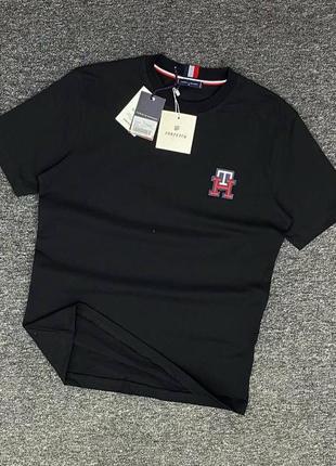 Літня чорна чоловіча футболка з коротким рукавом tommy hilfiger