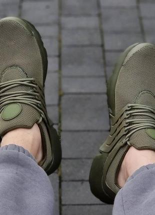 Трендові чоловічі літні кросівки хакі з сіткою,зелені,оливкові,дихаючі на літо,текстиль з сіточкою2 фото