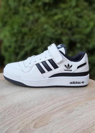 Чоловічі кросівки | adidas forum low | білі | шкіра, :43