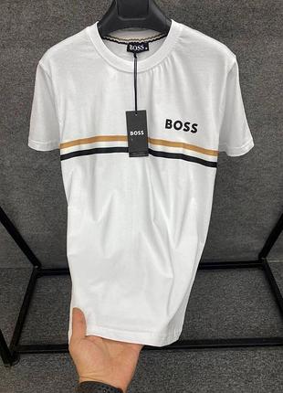 Летняя мужская футболка с коротким рукавом hugo boss
