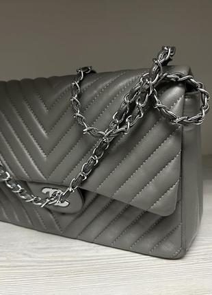 Chanel chevron classic flap сумка крос боді3 фото