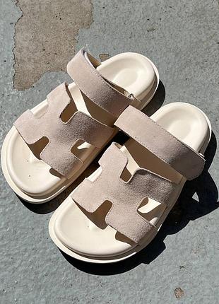 Слайдеры шлепанцы замшевые анатомическая подошва