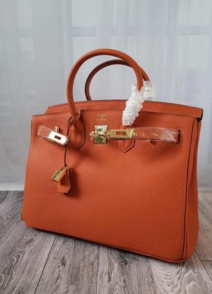 Кожаная сумка в стиле hermes birkin 35