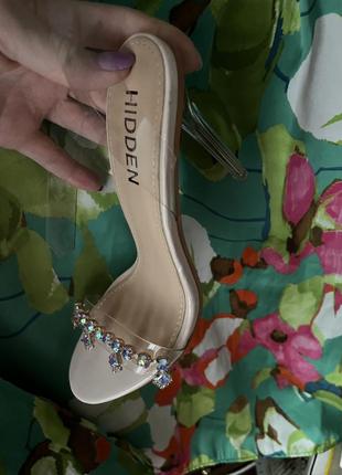 Босоніжки жіночі ніжки витончені прозорі силікон камні стрази