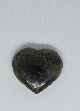 Лабрадор кабашон камінь серце без оправи 35*41*13 мм. натуральний лабрадор індія2 фото