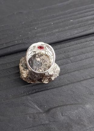 Гранат кольцо с камнем гранат серебро. кольцо с гранатом размер 17р. индия.8 фото