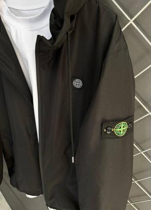 Вітровка чоловіча куртка вітрівка stone island чорна топ якість7 фото