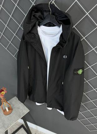 Вітровка чоловіча куртка вітрівка stone island чорна топ якість2 фото